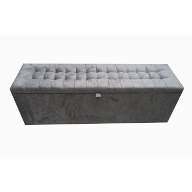 Imagem de Recamier Puff Baú Decorativo - 1,20 Cm - Cinza