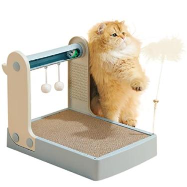Imagem de Brinquedo arranhador multifuncional para estimação,Almofada arranhar gato durável - Brinquedo treinamento interativo para estimação com bolas, tapete arranhador Dada-br