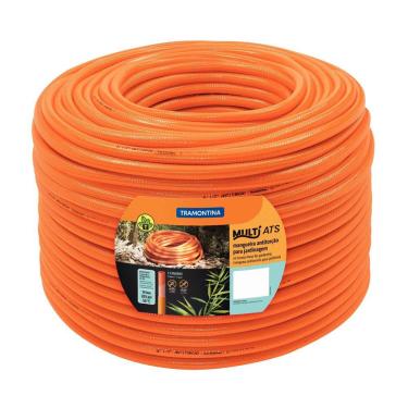Imagem de Mangueira Antitorção Multi ATS 1/2" Tramontina Laranja em PVC 3 Camadas 200 m Tramontina