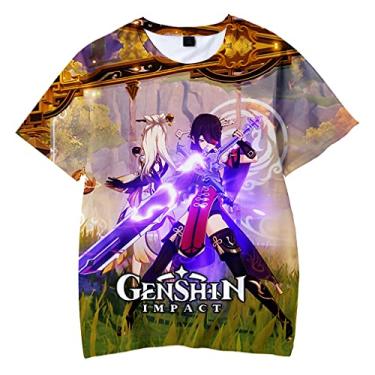 Imagem de Beidou Ningguang Shirt Cosplay Cute Funny T-Shirt with Short Sleeve Genshin Impact Tops