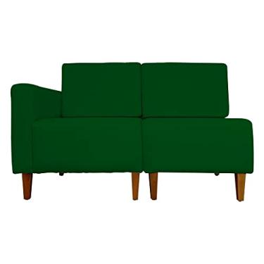 Imagem de Poltrona Decorativa Alice Lado Direito Pés Trapézio Suede Verde - DS Estofados