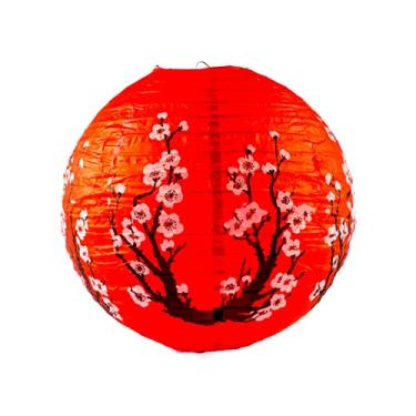 Imagem de Luminária Japonesa Papel 40 cm Vermelha Sakura