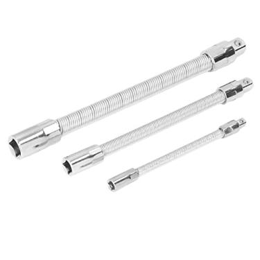 Imagem de Fafeicy 3 barras de extensão flexíveis, haste de extensão de chave de fenda de soquete macio dobrável 1/2, 3/8, haste de extensão de chave de fenda de aço inoxidável + material de liga de alumínio, para armário elétrico, ferragens domésticas e acessórios