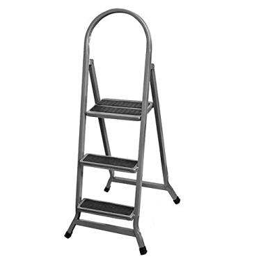 Imagem de Escada Residencial 3 Degraus Retangular Resistente - Utilaço (Cinza)