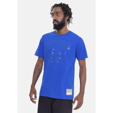 Imagem de Camiseta Mitchell & Ness Monochrome New York Knicks Patrick Ewing Azul