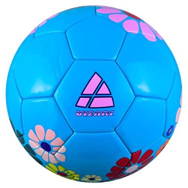 Imagem de Vizari Bola de futebol juvenil - 32 painéis de futebol durável para crianças, crianças e jovens com bexiga butílica para brincadeiras ao ar livre, treinamento e presentes (pacote com 1, 6 e 12)