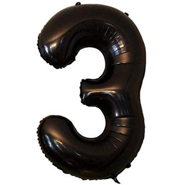 Imagem de Tellpet Balão preto número 3, 101 cm