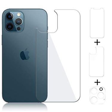 Imagem de [Pacote com 3] Protetor de tela Beeyoka compatível com iPhone 12 Pro Max, protetor de câmera 12 Pro Max, protetor de tela frontal e traseira 12 Pro Max vidro temperado [antiarranhões] filme protetor (6,7 polegadas)
