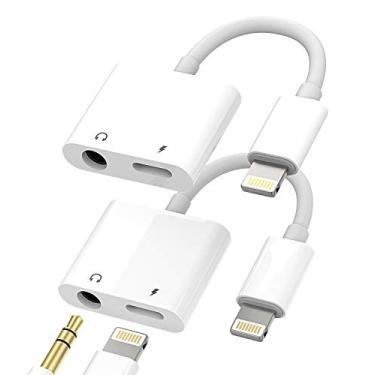 Imagem de Adaptador de fone de ouvido Lightning para conector de áudio AUX de 3,5 mm e extensor de carregador, dongle, divisor de fone de ouvido compatível com iPhone 11 12 Mini Pro Max XS XR x SE2 7 8 Plus para iPad Air Y conversor de cabo