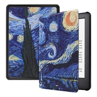 Imagem de Capa Para Kindle 11ª Geração 6 Polegadas (Modelo 2022 e 2024) - rígida - Suporte Alça - sistema de hibernação - Noite Estrelada (Van Gogh)