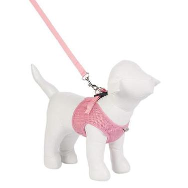 Imagem de Peitoral Urban Puppy Para Cães Colete Aerado Rosa - Tamanho P