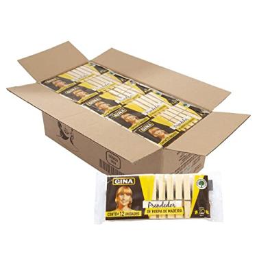 Imagem de Prendedores de madeira Gina para roupas tecidos varal lençol 300 unidades