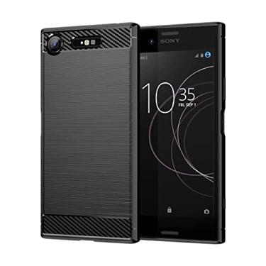 Imagem de For Sony XZ1 Brushed Texture Carbon Fiber TPU Phone Case