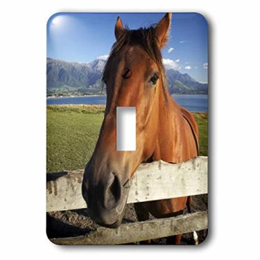 Imagem de 3dRose lsp_72609_1 Horse, Kaikoura, Marlborough, Ilha do Sul, Nova Zelândia Interruptor único
