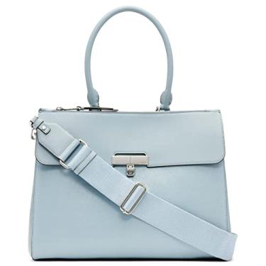 Imagem de Calvin Klein Bolsa feminina Becky – 2 em 1, couro vegano, monograma, 3 bolsos, Nuvem, One Size