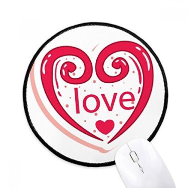 Imagem de Mouse pad lindo dia dos namorados coração rosa amor mesa escritório tapete redondo para computador