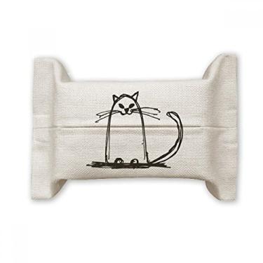 Imagem de Bolsa de linho de algodão com suporte para cobertura de papel de gato encaracolado