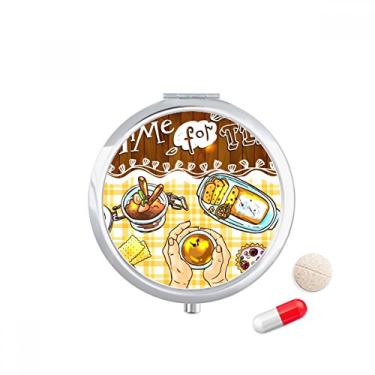 Imagem de Time for Tea Biscuits Estojo de comprimidos de chocolate, caixa de armazenamento de remédios