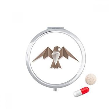 Imagem de Caixa de comprimidos geométrica abstrata com estampa de origami, bolso para remédios