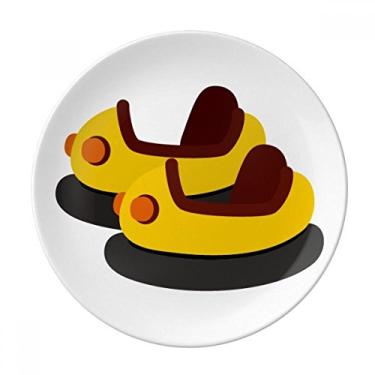 Imagem de Prato de ilustração para parques de diversões de carro decorativo de porcelana Salver louças de jantar