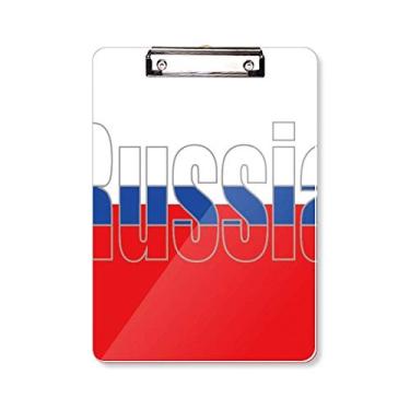 Imagem de Placa de apoio A4 com nome da bandeira da Rússia