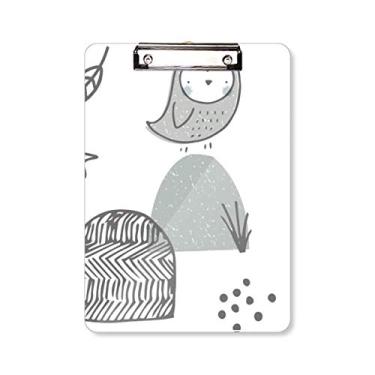 Imagem de Gaiola de pássaro de desenho animado padrão nórdico, pasta de prancheta para escrever placa de apoio A4