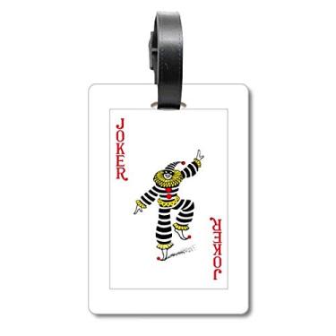 Imagem de Red Coringa Baralho Padrão Mala Etiqueta Cartão de Bagagem Scutcheon Etiqueta