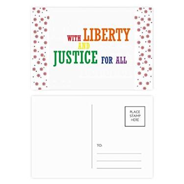 Imagem de LGBT Cartão postal com bandeira de arco-íris Liberdade e Justiça Natal Flor Celebração Cartão postal Bênção Cartão postal