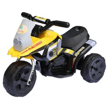 Imagem de Moto Triciclo Infantil Eletrico Bateria Acende Farol Amarelo