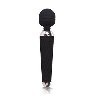 Imagem de Vibrador Massageador Recarregável com 10 Modos de Vibração 20 x 4 cm Preto - Magic Wand REF:MM1015