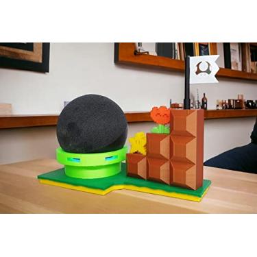 Imagem de Suporte Tema Cenário Super Mario Para Alexa Echo Dot 4