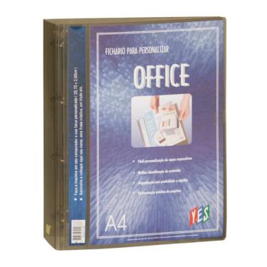 Imagem de Fichário Personalizável A4 4 Argolas Fume Transparente YES