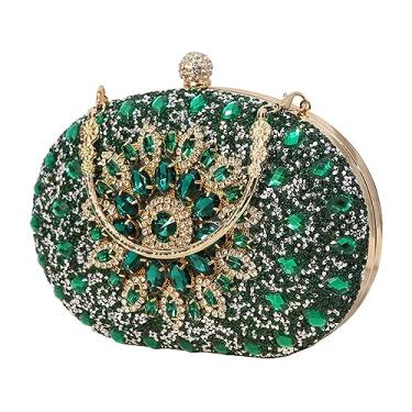 Imagem de UGPLM Bolsa de noite feminina, bolso para bolsa de casamento, carteira feminina com alça superior, bolsa para festa de viagem, compras, baile de formatura, VERDE