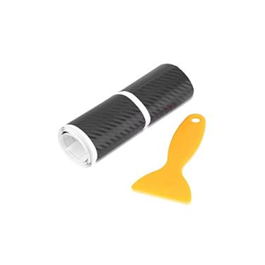 Imagem de 4 peças protetor de peitoril de porta, capa de peitoril de porta de carro de fibra de carbono anti-arranhões placa de desgaste painel protetor de passos, preto