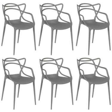 Imagem de Kit 6 Cadeiras Allegra - Cinza Escuro