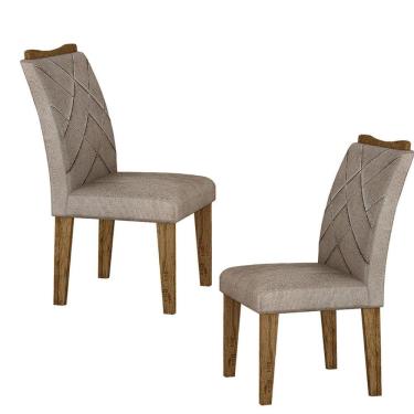 Imagem de Kit 2 Cadeiras para Mesa de Jantar Encosto Detalhado - Larissa - Leifer Móveis