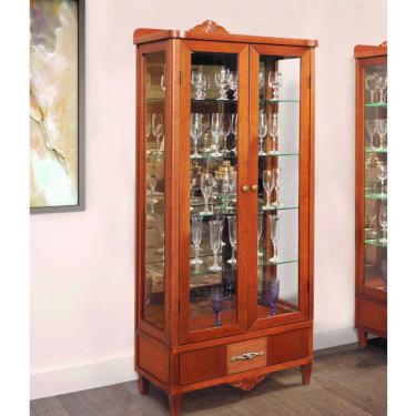 Imagem de Cristaleira de Vidro e Madeira 2 Portas - Jaspe - Móveis Montanhês