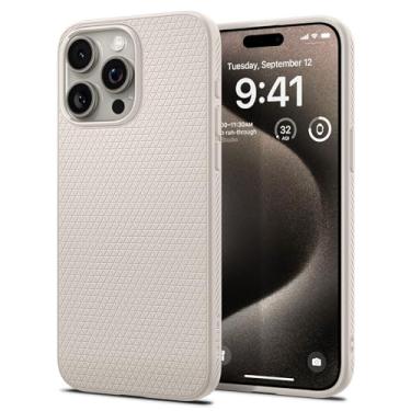 Imagem de Capa Spigen para iPhone 15 Pro, Liquid Air projetada para Apple iPhone 15 Pro - Titânio Natural