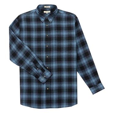 Imagem de Foxfire Camisa de flanela xadrez grande e alta, Azul, 3X Plus Tall