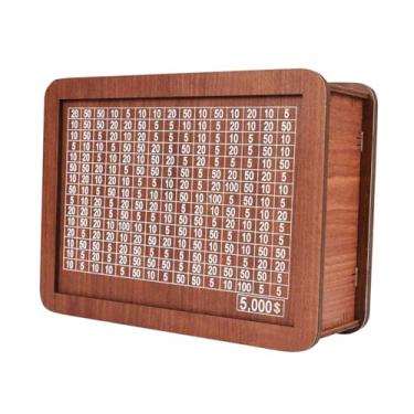 Imagem de Baoblaze Caixa de dinheiro de madeira com contador cofrinho economizador de dinheiro para adultos e crianças, 5.000 dólares