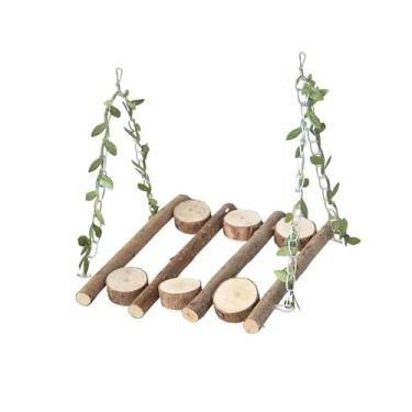 Imagem de ＫＬＫＣＭＳ Papagaios playground de madeira suportes de jogo poleiro de madeira plataforma de escalada pássaro poleiro jogar pássaros pendurado brinquedos para