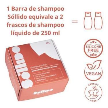 Imagem de Shampoo Vegano Barra Sóllido 80G Cabelos Normais A Secos
