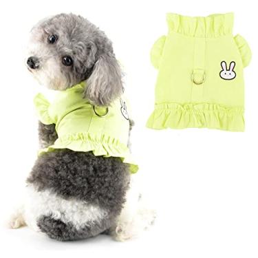 Imagem de Ranphy Arnês para cães pequenos sem puxar colete para filhotes com estampa de coelho roupas de primavera verão chihuahua yorkie gatos, amarelo, XGG