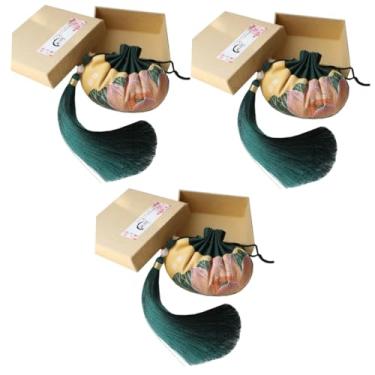 Imagem de Tofficu 3 Partidas presentes antigos bolsa de bordado vintage saquinhos o presente porta-moedas jóias sachê com flores de lótus presentes criativos pendão joalheria trabalhos manuais