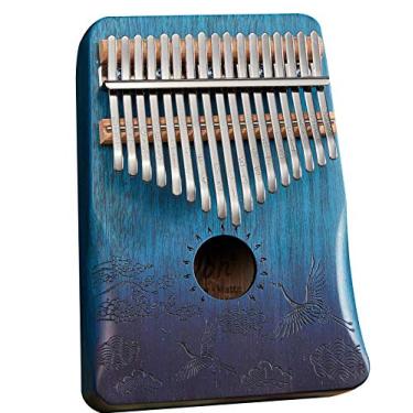 Imagem de Kalimba de 17 teclas, piano de polegar de dedo marimba, teclado de percussão de dedo com bolsa de piano de martelo de afinação, (18 cm x 13 cm) azul gradiente