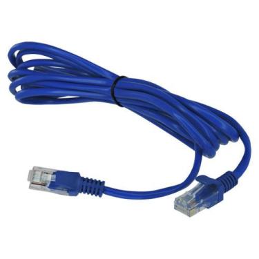 Imagem de Cabo De Rede Rj45 Azul 5,0 Metros Computador Ethernet Roteadores Vídeo