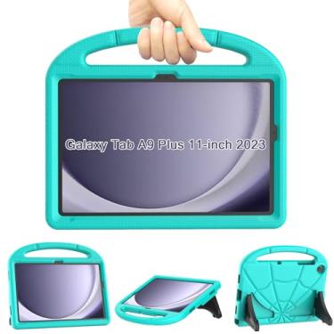 Imagem de Capa infantil para Samsung Galaxy Tab A9 Plus versão 2023, Lainergie leve, à prova de choque, adequada para crianças, com suporte para Samsung Tab A9 Plus 2023, turquesa
