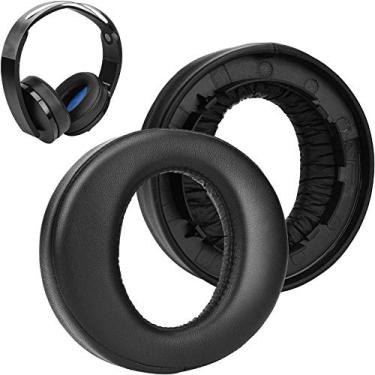 Imagem de SOULWIT Almofadas de ouvido para Sony Platinum Wireless Playstation PS4 Headset, Almofadas de substituição para a Versão de 2018, Modelo de Fone de Ouvido CECHYA-0090 - Preto