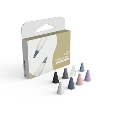 Imagem de eiP Capa protetora de ponta para lápis de silicone para desenhar, silenciosa, compatível com Apple Pencil 1º/2º, caneta eiP iPad Stylus de substituição antiderrapante, protetor de ponta/ponta (8 peças de cores mistas)