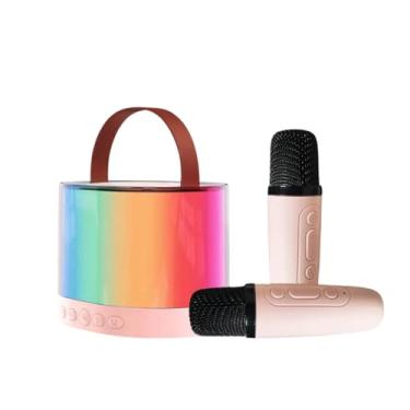 Imagem de Novavida, Caixinha de Som Com 2 Microfones Recarregáveis Bluetooth Caixa Com Efeitos de LED Karaokê e Mudança de Voz